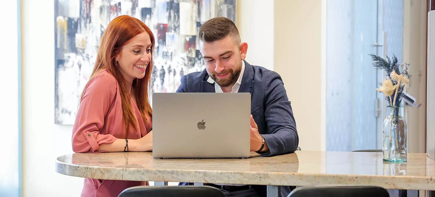 Coworking Space at Beirut Souks with a team member supporting the client with his work.