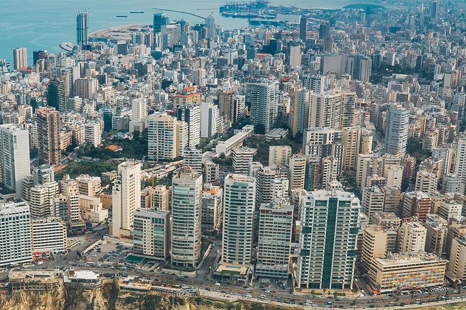 Aerial View of Beirut, Sin El Fil where Servcorp premium addresses are located.